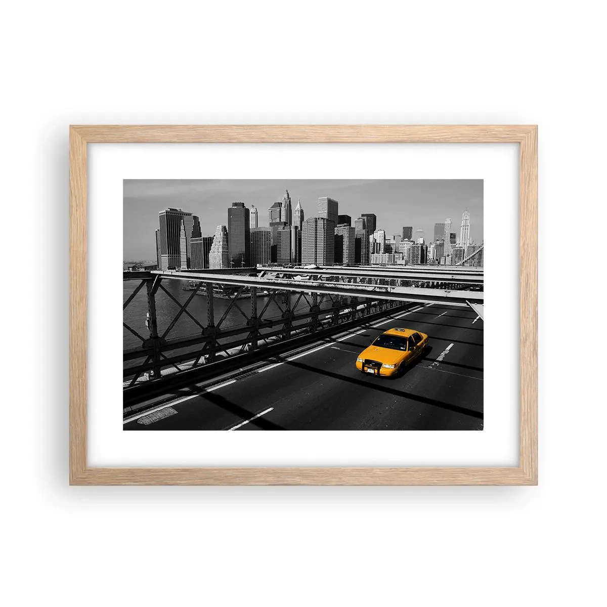 Poster în ramă de stejar deschis - Culorile marelui oraș - 40x30 cm