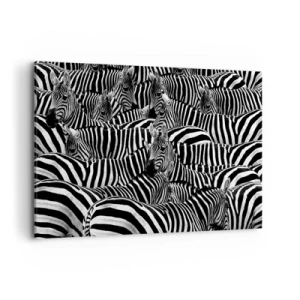 Tablou pe pânză - Portret de grup cu dungi - 120x80 cm