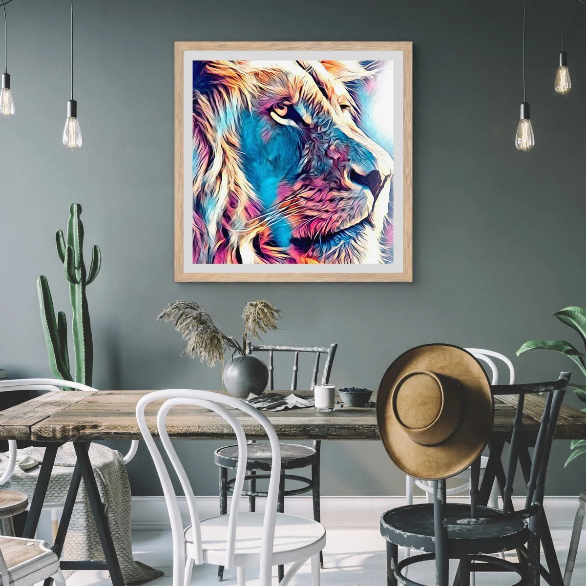 Poster în ramă de stejar deschis - Înțelepciunea naturii - 40x40 cm