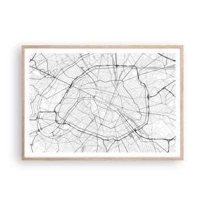 Poster în ramă de stejar deschis - Floarea Parisului - 100x70 cm