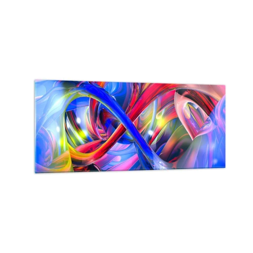 Tablou pe sticlă - Dansul culorilor - 120x50 cm