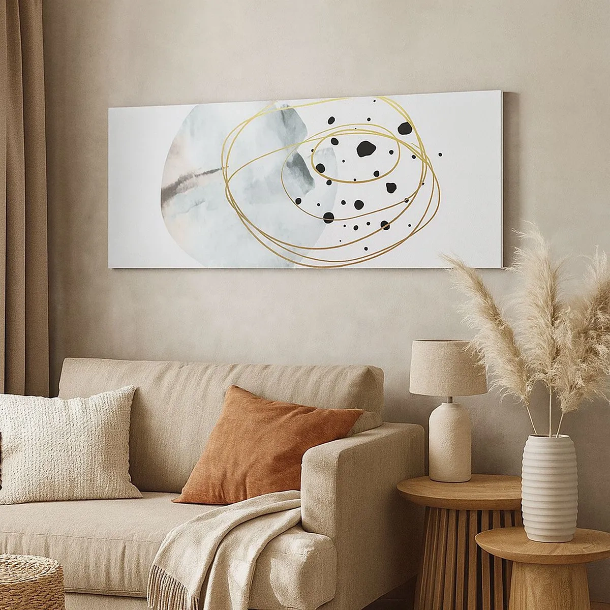 Tablou pe pânză - În îmbrățișarea spațiului - 100x40 cm