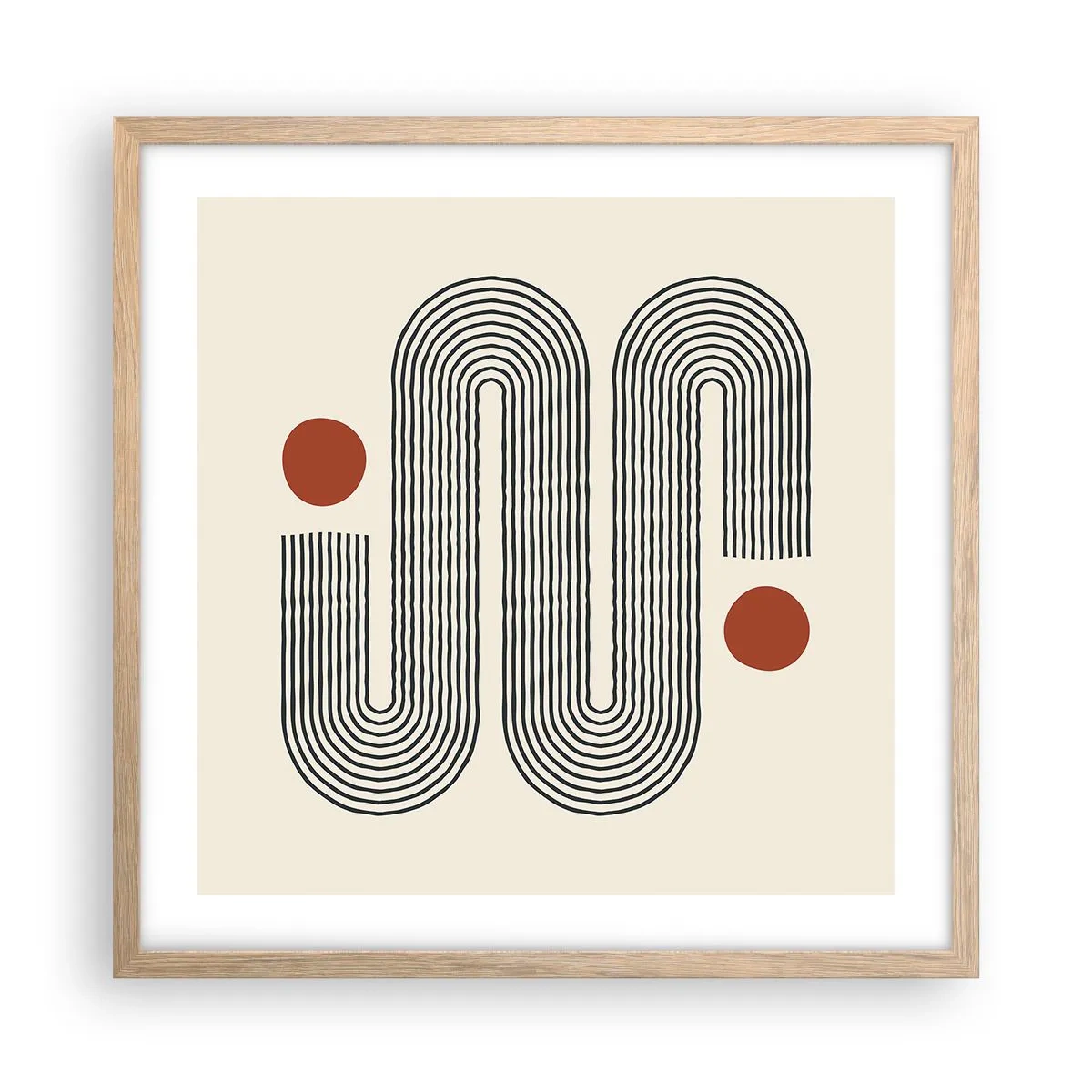 Poster în ramă de stejar deschis - De la început până la sfârșit - 50x50 cm