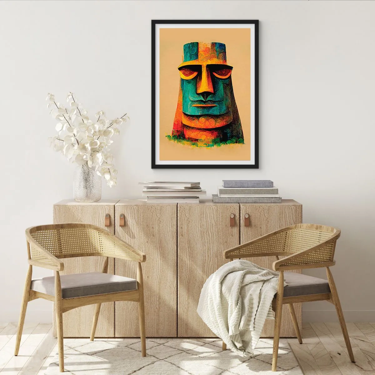 Poster în ramă neagră - Statuie, dar simpatică - 61x91 cm