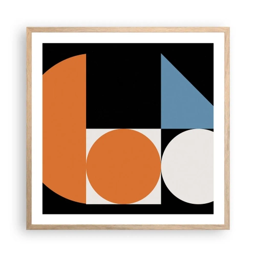 Poster în ramă de stejar deschis - Sistem de figuri - 60x60 cm