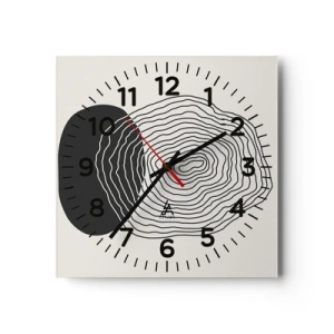 Ceas de perete - Ceas pe sticlă - Persistență și vibrațiile - 40x40 cm