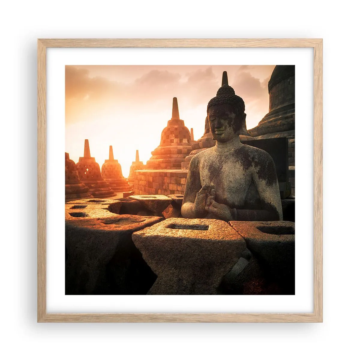 Poster în ramă de stejar deschis - Vreme de mare înțelepciune - 50x50 cm