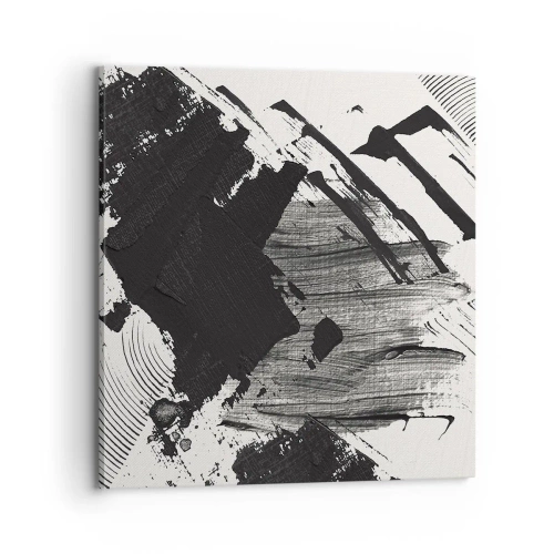 Tablou pe pânză - Abstracție - expresie de negru - 70x70 cm
