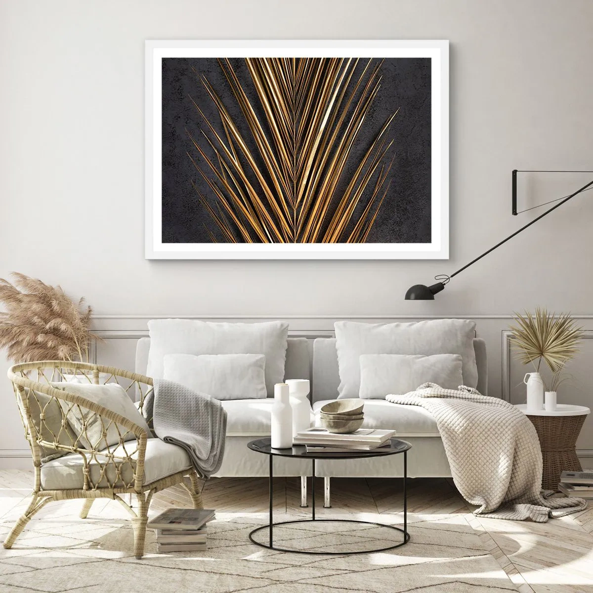 Poster în ramă albă - Aur tropical - 40x30 cm