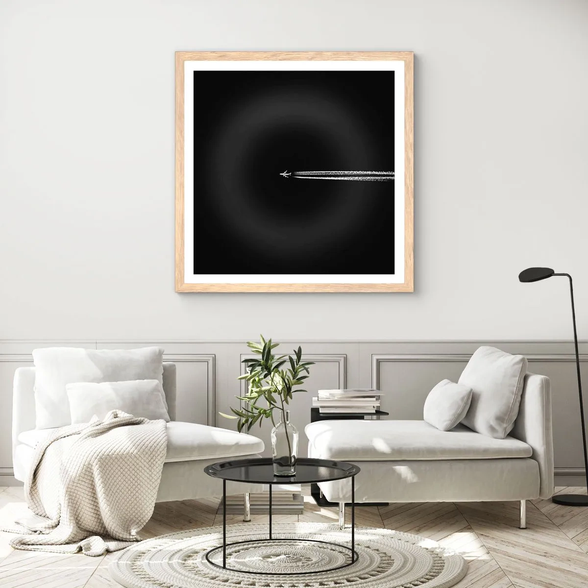 Poster în ramă de stejar deschis - Într-o altă dimensiune - 60x60 cm