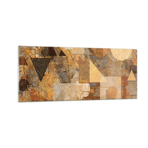 Tablou pe sticlă - Studiu cubist de bronz - 100x40 cm