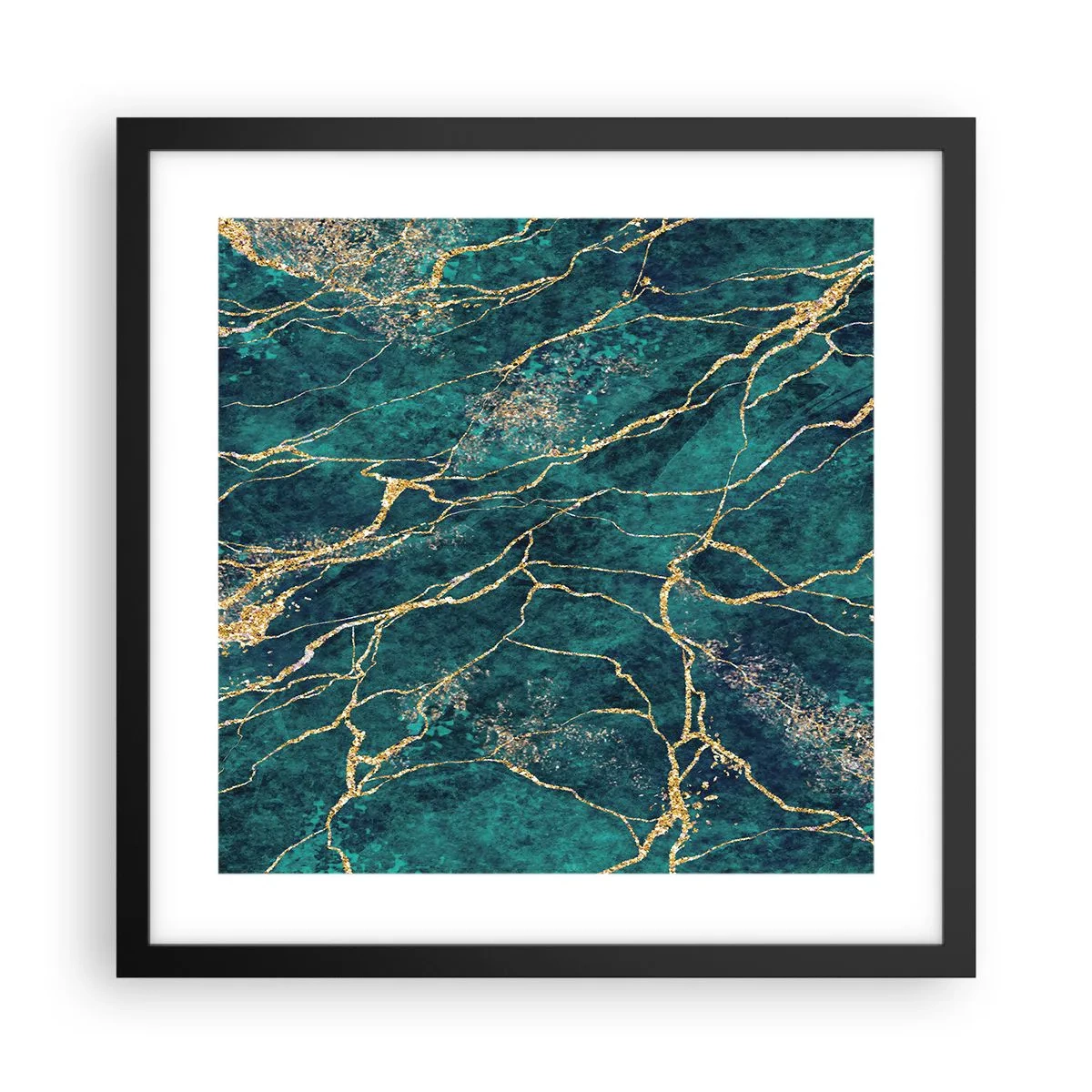 Poster în ramă neagră - Filon de aur - 40x40 cm