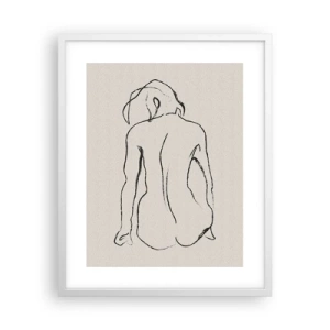 Poster în ramă albă - Nud de fată - 40x50 cm