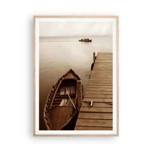 Poster în ramă de stejar deschis - Marea pace - 70x100 cm