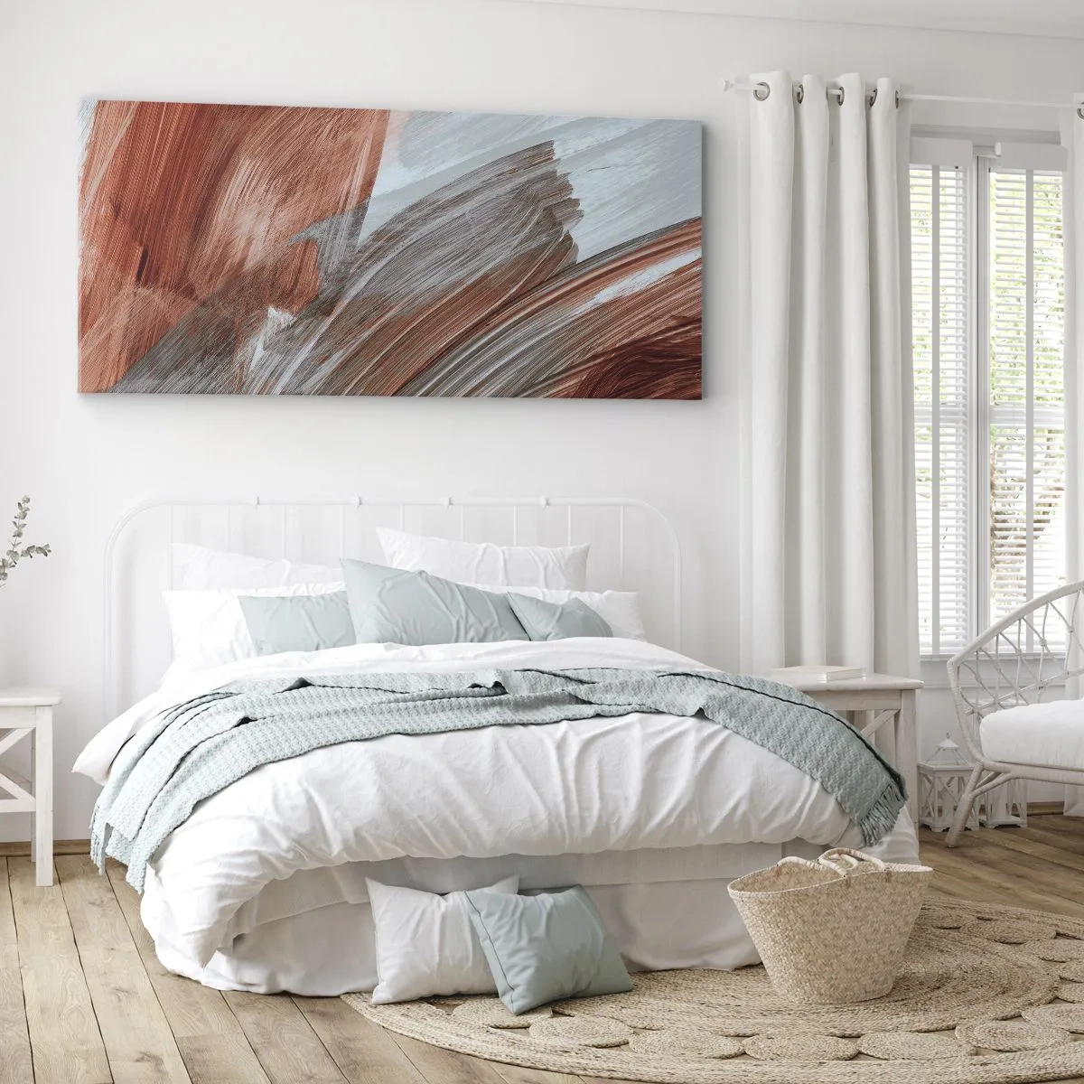 Tablou pe pânză - Abstracție autumnală și vântoasă - 120x50 cm