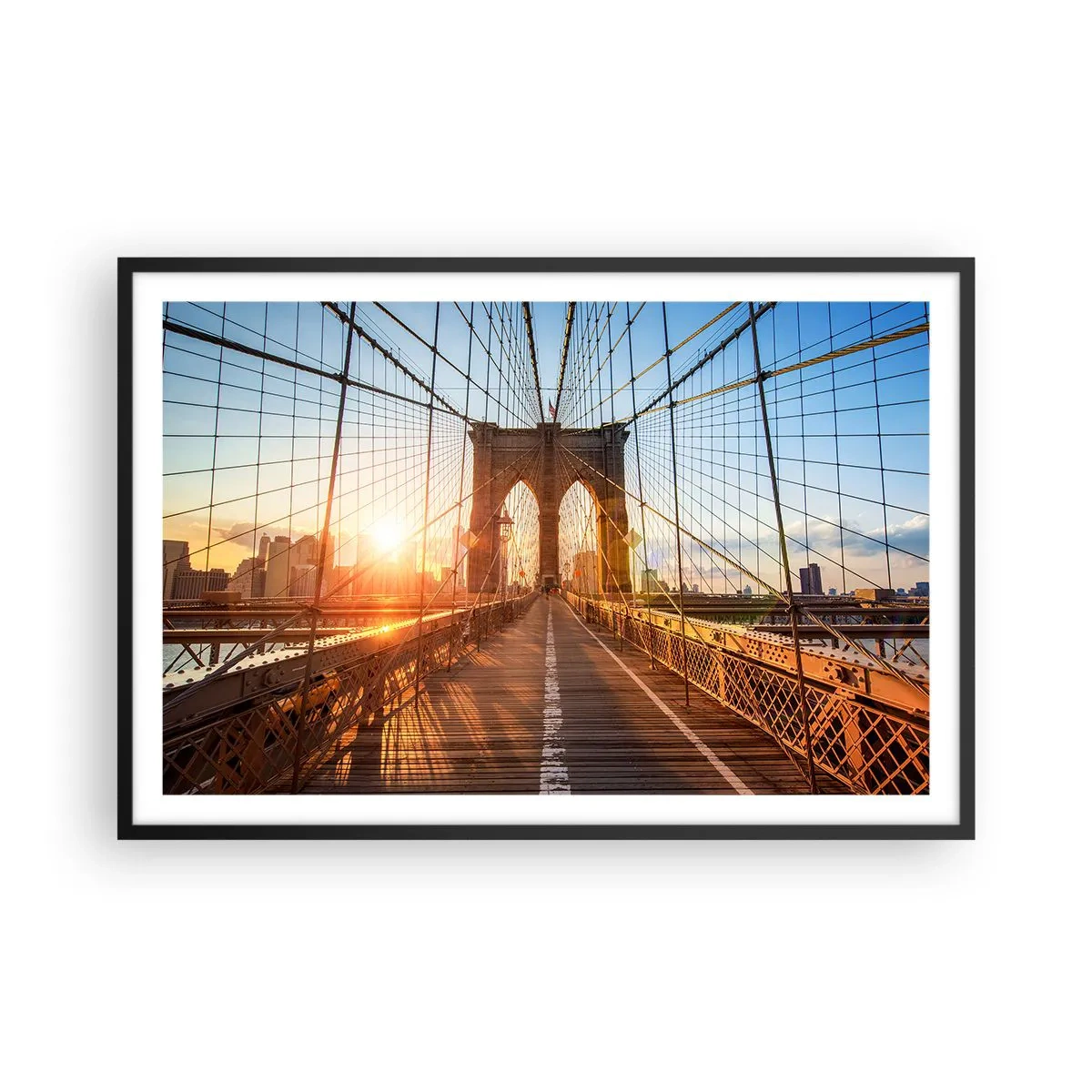 Poster în ramă neagră - Pe podul de aur - 91x61 cm