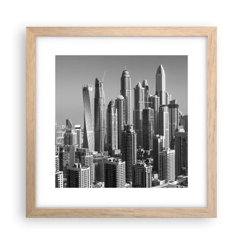 Poster în ramă de stejar deschis - Orașul de deasupra deșertului - 30x30 cm