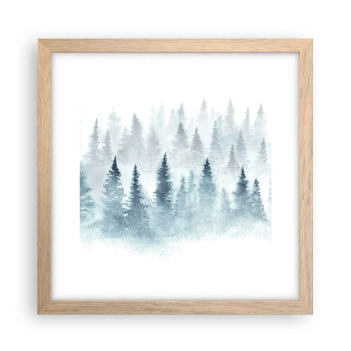 Poster în ramă de stejar deschis - Înfășurate în ceață - 30x30 cm