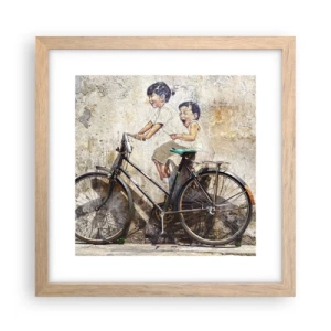 Poster în ramă de stejar deschis - Adevărat sau fals? - 30x30 cm