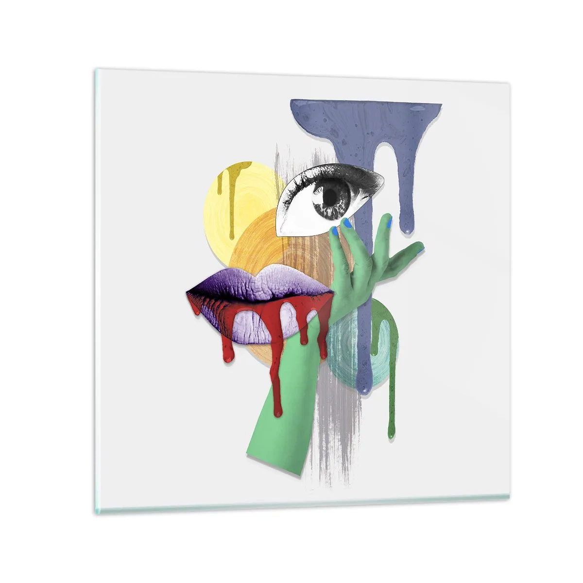 Tablou pe sticlă - Portret deconstruit - 40x40 cm