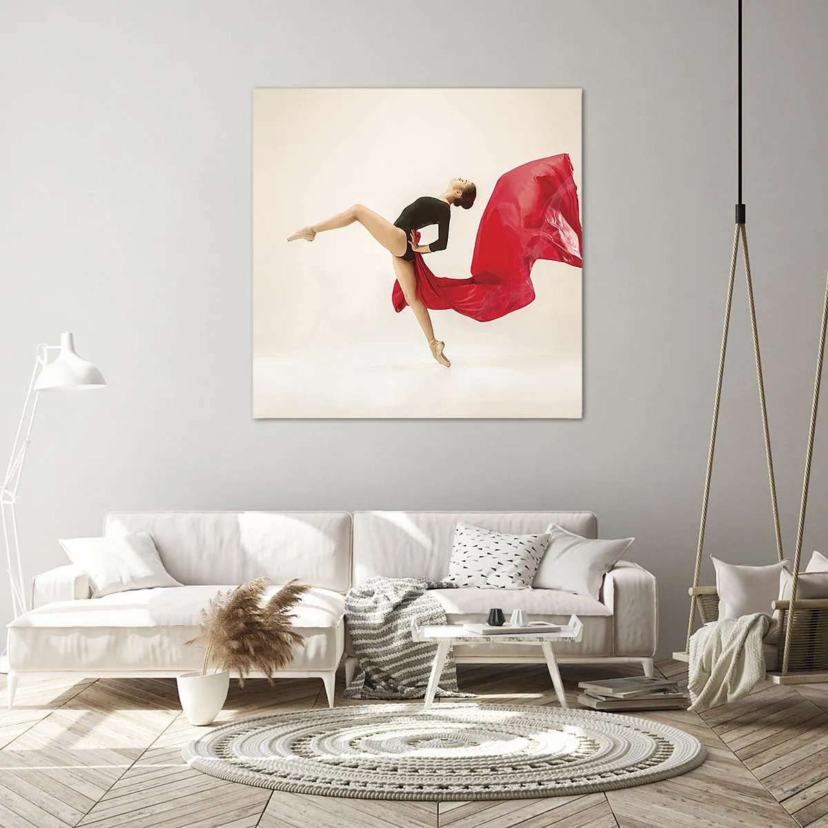 Tablou pe pânză - Roșu și negru - 30x30 cm