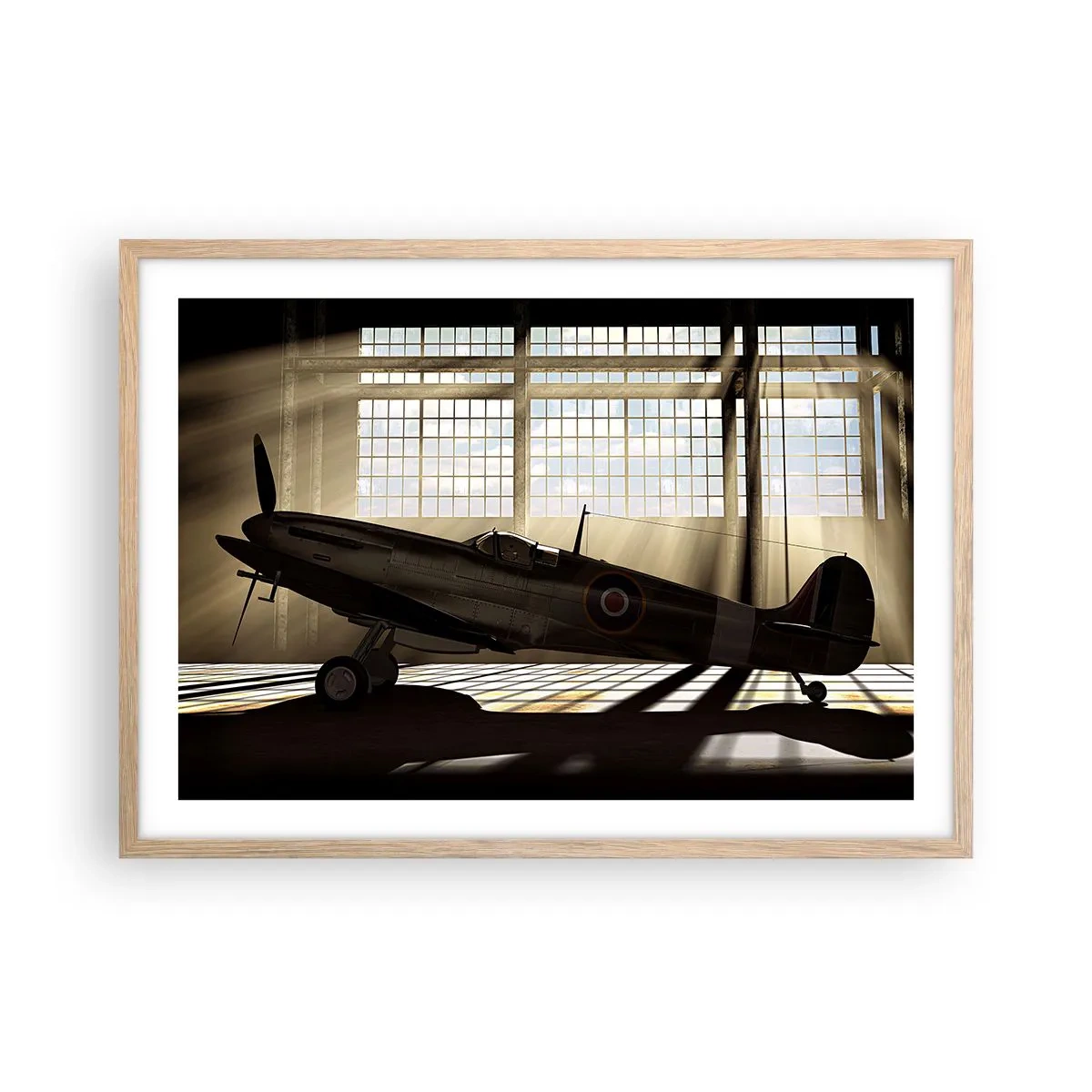 Poster în ramă de stejar deschis - Odihna războinicului - 70x50 cm