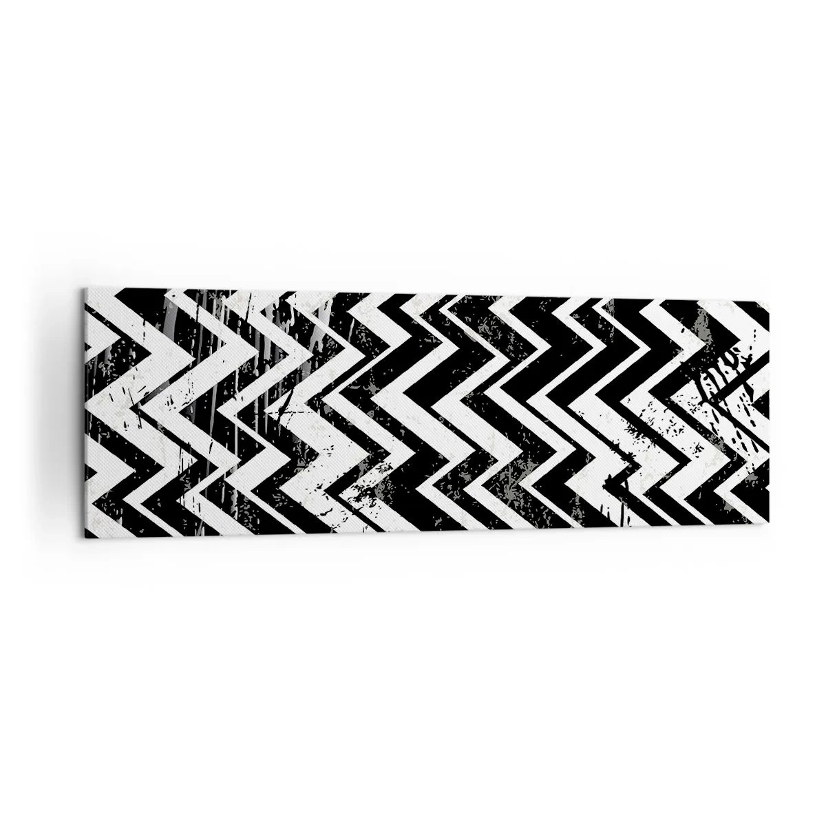 Tablou pe pânză - Zig-alb, zag-negru - 160x50 cm