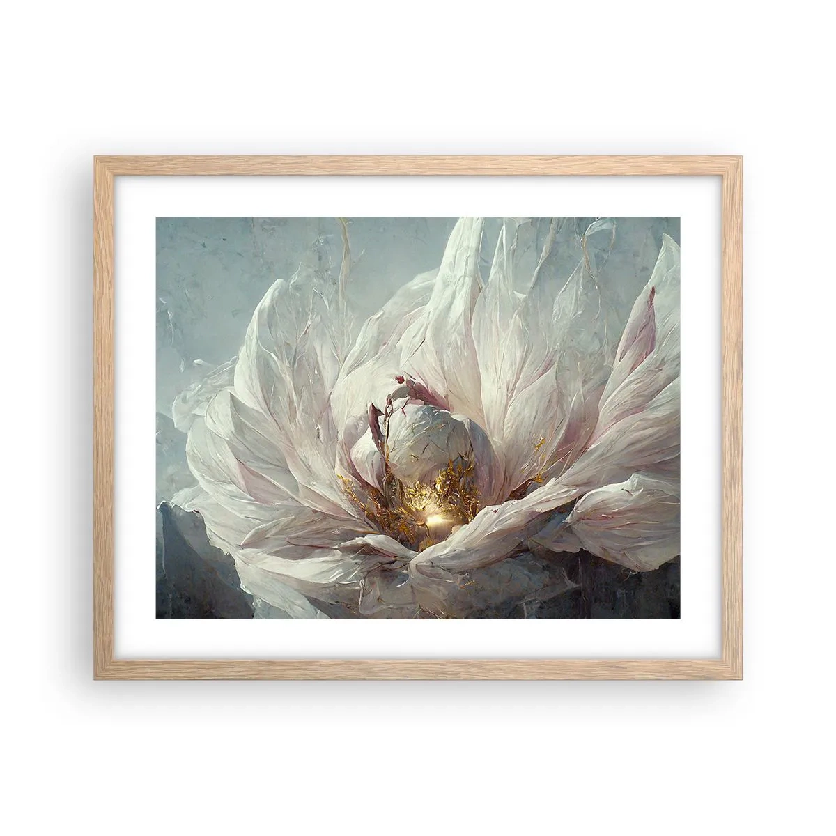 Poster în ramă de stejar deschis - Înflorește o dată la o sută de ani - 50x40 cm