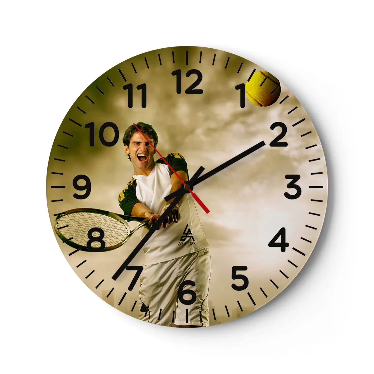 Ceas de perete - Ceas pe sticlă - Energie și bucurie - 30x30 cm