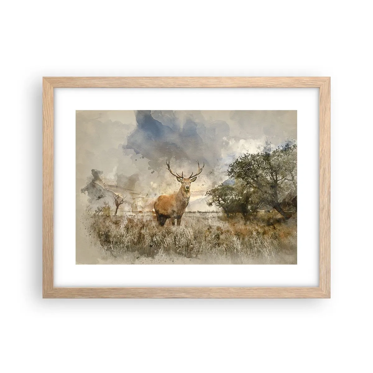 Poster în ramă de stejar deschis - Demnitate - putere - măreție - 40x30 cm