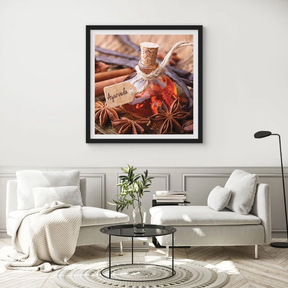 Poster în ramă neagră - Unitatea trupului și a spiritului - 40x40 cm