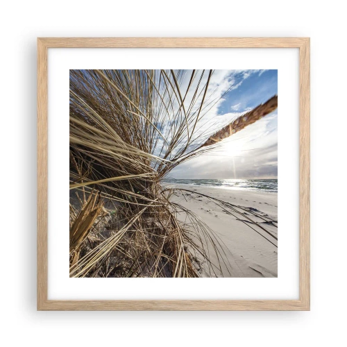 Poster în ramă de stejar deschis - O întâlnire a elementelor - 40x40 cm