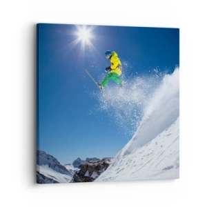 Tablou pe pânză - Dansând cu munții - 30x30 cm