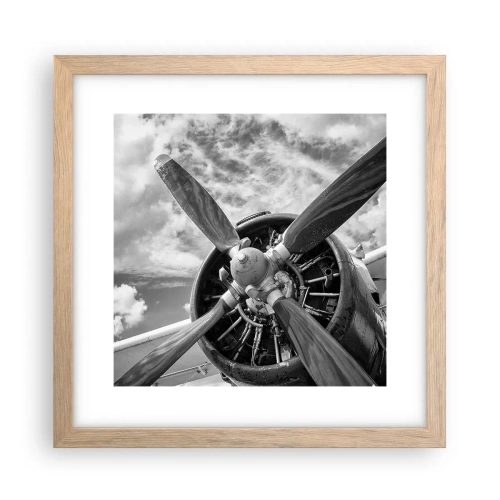 Poster în ramă de stejar deschis - Cuceritorul cerului - 30x30 cm