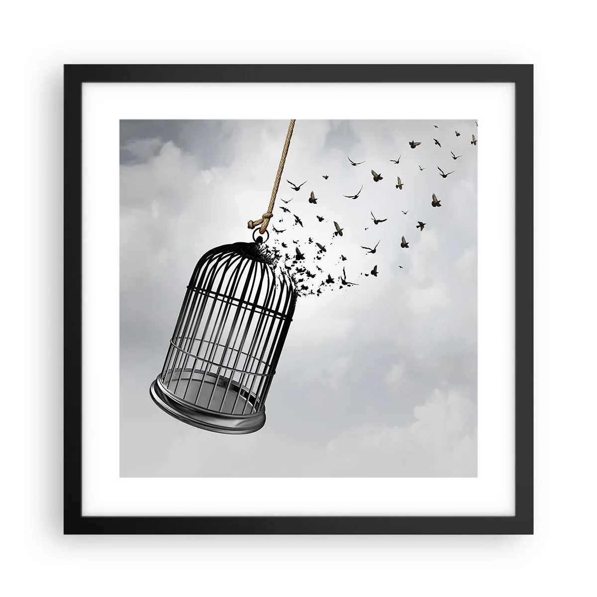Poster în ramă neagră - Credință...Speranță...Libertate! - 40x40 cm