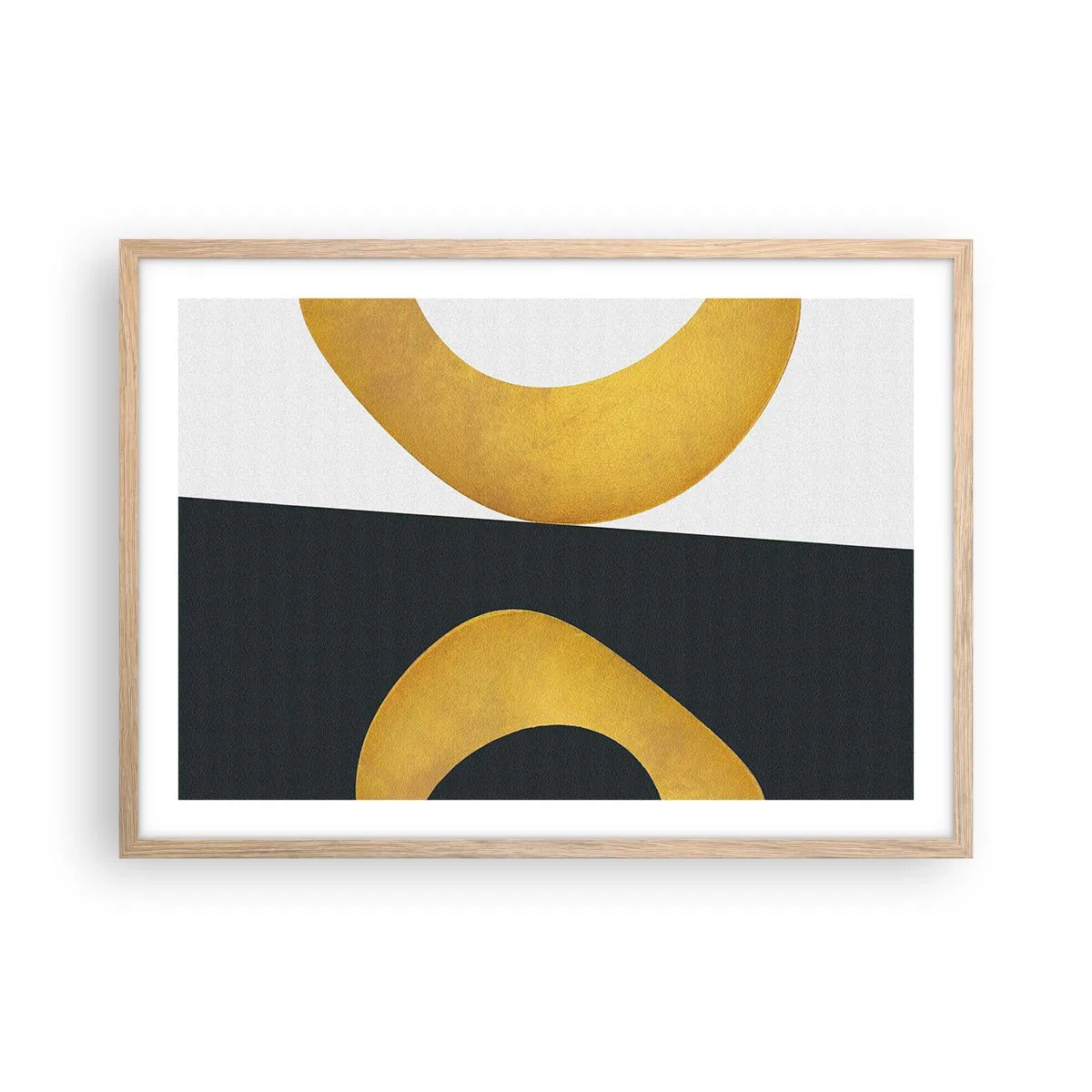 Poster în ramă de stejar deschis - În primul rând: aurul - 70x50 cm