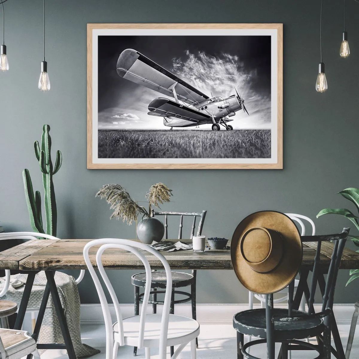 Poster în ramă de stejar deschis - Rătăcitorul înaripat - 70x50 cm