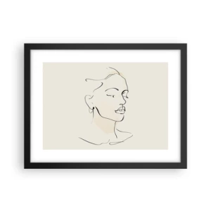 Poster în ramă neagră - Cu o linie sigură - 40x30 cm