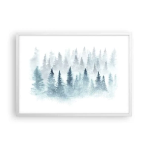 Poster în ramă albă - Înfășurate în ceață - 70x50 cm