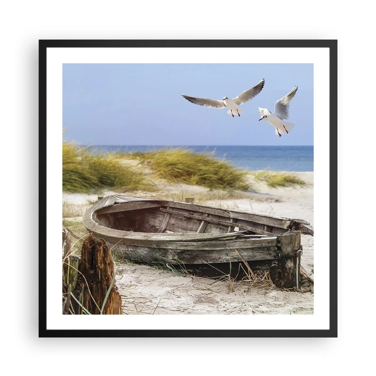 Poster în ramă neagră - Scăldate în vânt - 60x60 cm