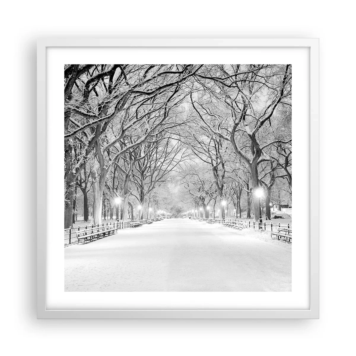 Poster în ramă albă - Cele patru anotimpuri – iarna - 50x50 cm
