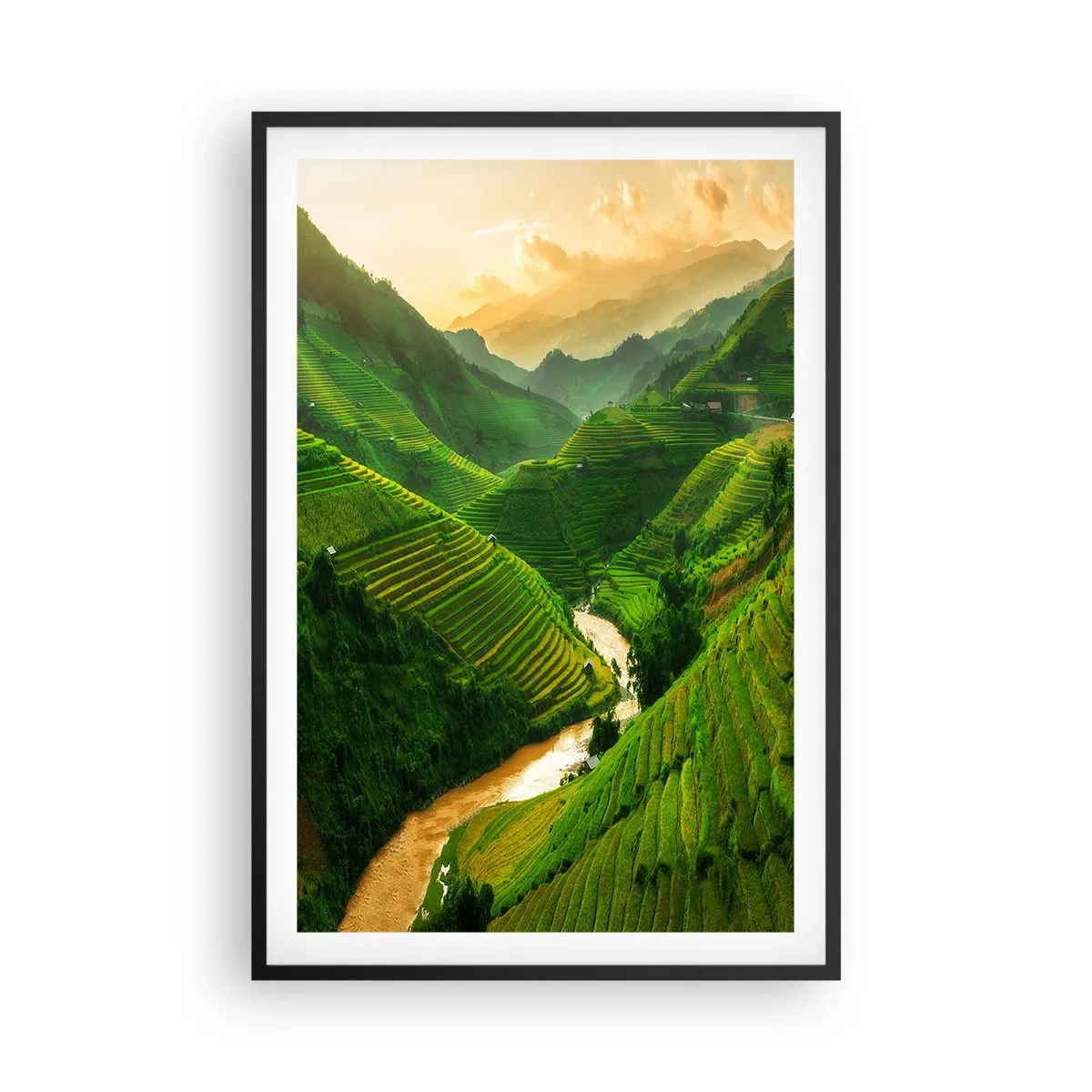 Poster în ramă neagră - Valea vietnameză - 61x91 cm