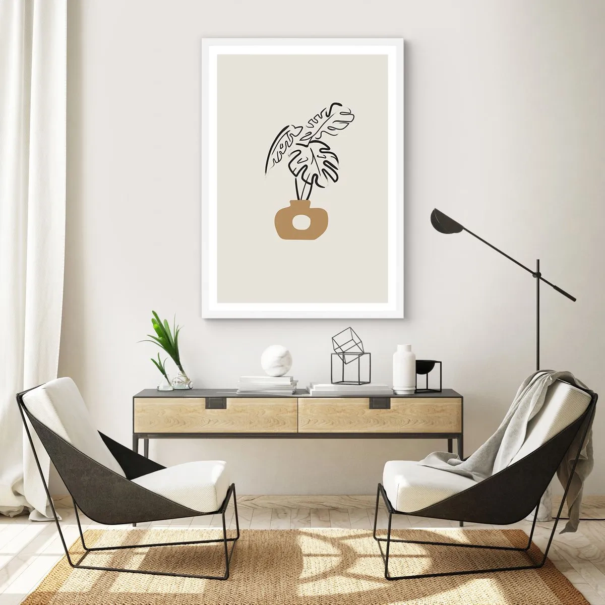 Poster în ramă albă - Monstera - decorarea casei - 61x91 cm