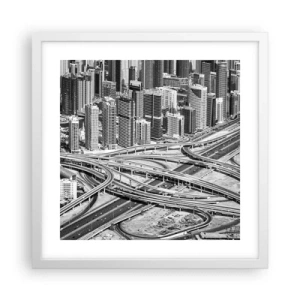 Poster în ramă albă - Dubai - orașul imposibil - 40x40 cm