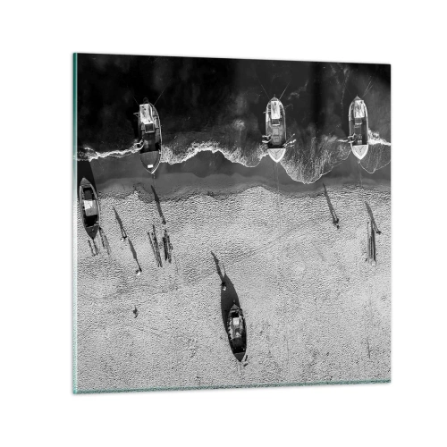 Tablou pe sticlă - Tot pe țărm... - 50x50 cm