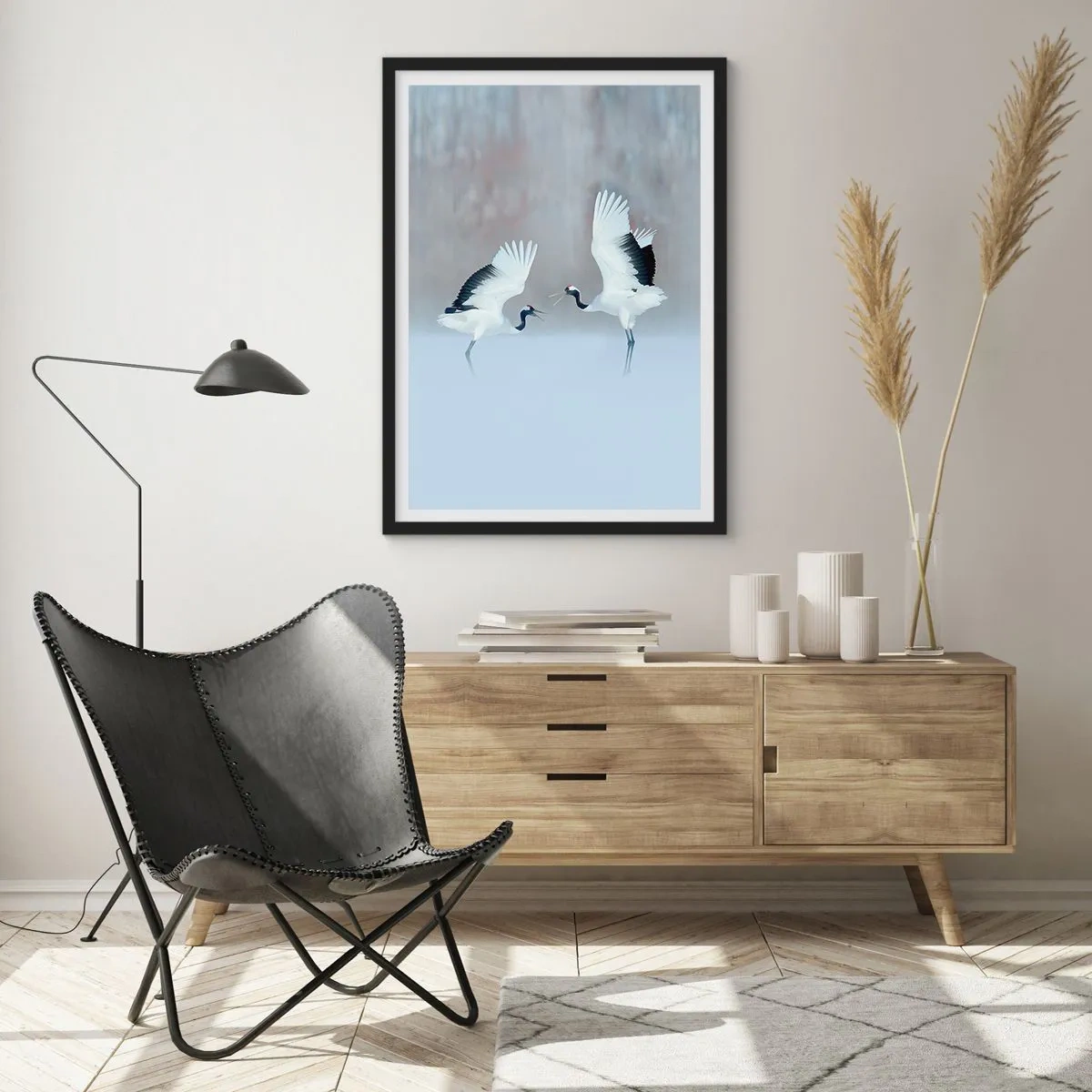 Poster în ramă neagră - Dansând în ceață - 70x100 cm