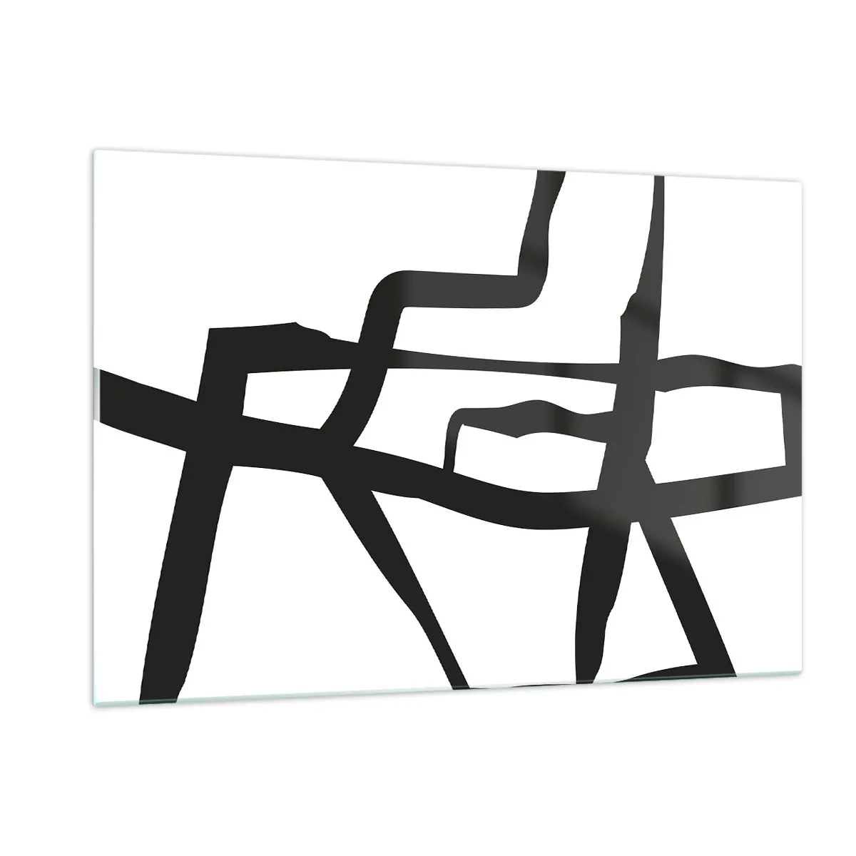 Tablou pe sticlă - Construcție în alb și negru - 120x80 cm