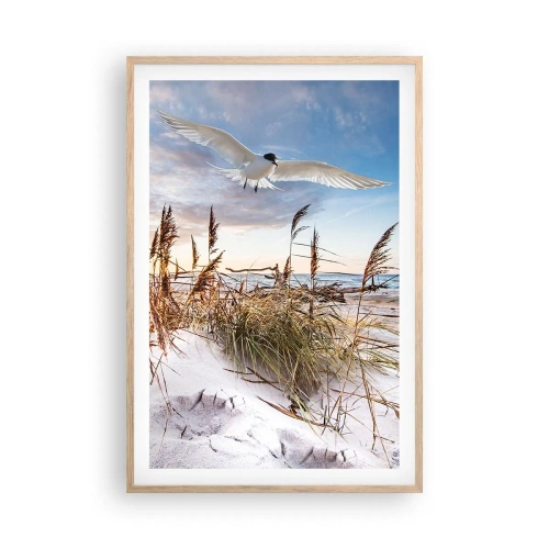 Poster în ramă de stejar deschis - Vânt dinspre mare - 61x91 cm