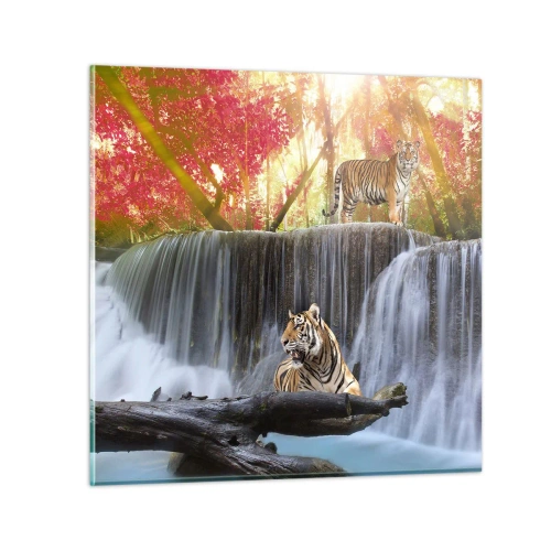 Tablou pe sticlă - Peisaj suprarealist    - 30x30 cm