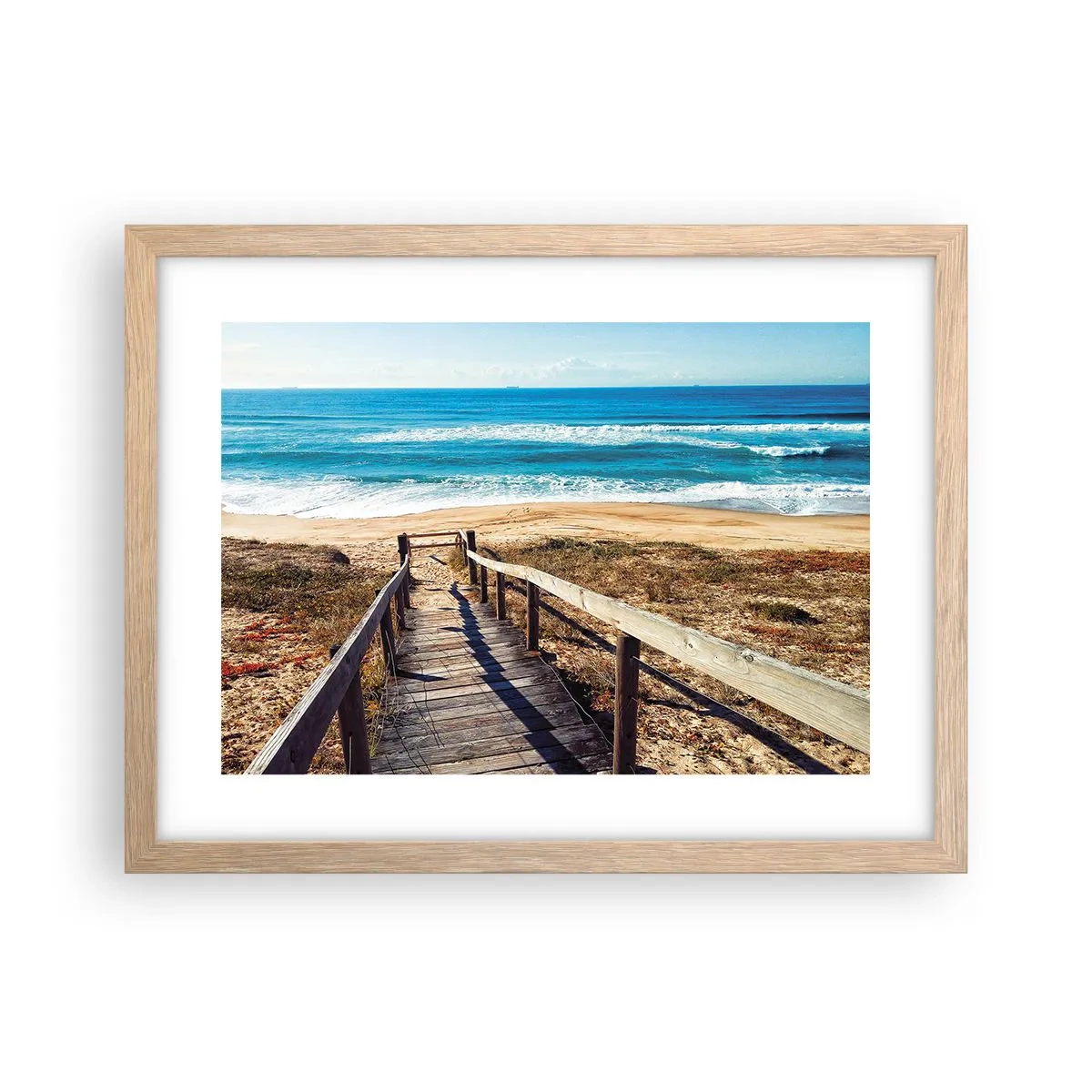 Poster în ramă de stejar deschis - Aleargă! - 40x30 cm